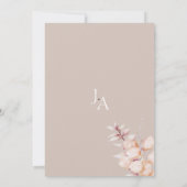 Elegante neutrale botanische bruiloft kaart (Achterkant)
