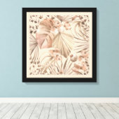 Elegante neutrale botanische kunstprint canvas afdruk (Insitu (Houten vloer))