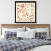 Elegante neutrale botanische kunstprint canvas afdruk (Insitu (Slaapkamer))