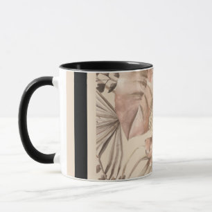 Elegante neutrale botanische kunstprint mok
