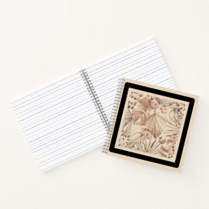 Elegante neutrale botanische kunstprint notitieboek