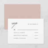 Elegante Neutrale Bruiloft RSVP Kaartje (Voorkant / Achterkant)