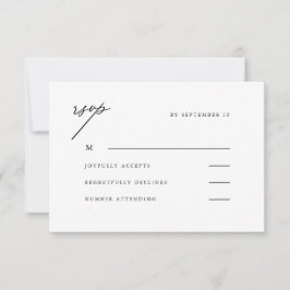 Elegante Neutrale Bruiloft RSVP Kaartje