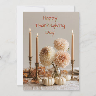 Elegante neutrale dahlia Thanksgiving kaart