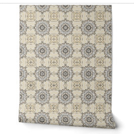 | Elegante Neutrale Damast Geometrisch Patroon Behang