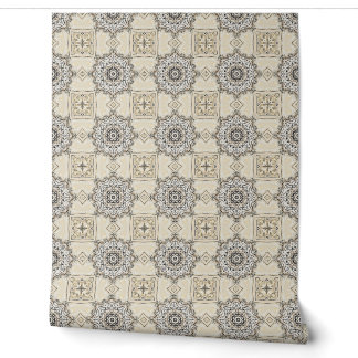 | Elegante Neutrale Damast Geometrisch Patroon Behang
