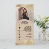 Elegante neutrale en champagnetoon menu (Staand voorkant)