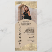 Elegante neutrale en champagnetoon menu (Voorkant)
