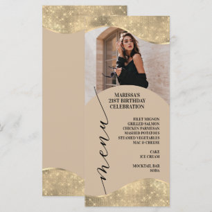 Elegante neutrale en champagnetoon menu