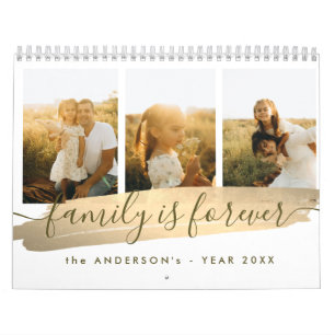 Elegante neutrale esthetische gezinsfoto  kalender