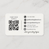 Elegante Neutrale Foto Makelaar QR-code Visitekaartje (Achterkant)
