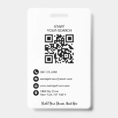Elegante Neutrale Foto QR Code Vastgoed Badge (Achterkant)