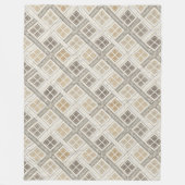 Elegante neutrale geometrische ivoren bruine tinte fleece deken (Voorkant)