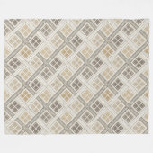 Elegante neutrale geometrische ivoren bruine tinte fleece deken (Voorkant (Horizontaal))