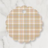 Elegante neutrale geruite babyshower dank je bedankjes labels (Achterkant)