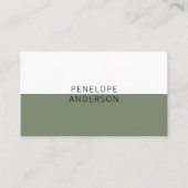 Elegante Neutrale Groene QR Code Boho Chique Moder Visitekaartje (Voorkant)