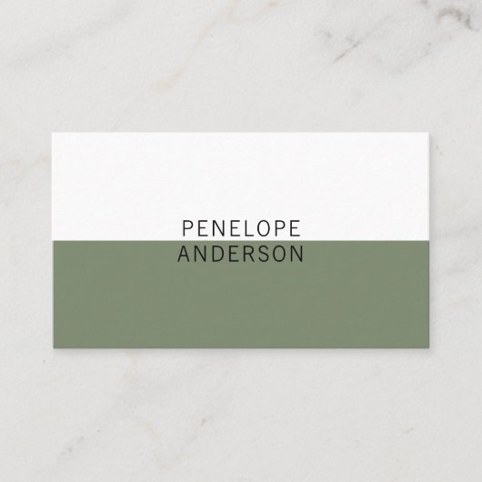 Elegante Neutrale Groene QR Code Boho Chique Moder Visitekaartje (Voorkant)