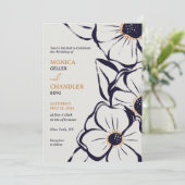 Elegante Neutrale Grote Blooms Bruiloft Uitnodigin Kaart (Staand voorkant)