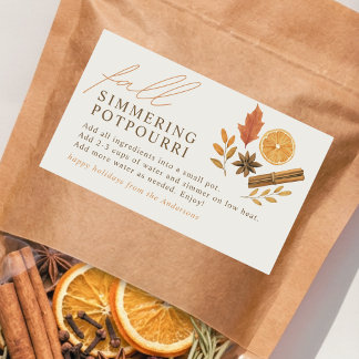 Elegante neutrale herfst sudderende potpourri cade rechthoekige sticker