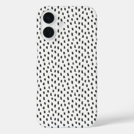 Elegante Neutrale Kwaststreken Modern Zwart & Wit iPhone 16 Hoesje
