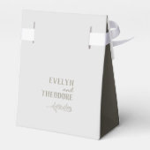 Elegante Neutrale Lijn Kunst Bloem Bruiloft Bedankdoosjes (Achterkant)