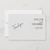 Elegante Neutrale Lijn Kunst Bloem Bruiloft Bedankkaart (Voorkant)