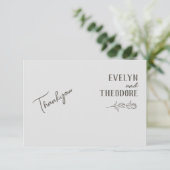 Elegante Neutrale Lijn Kunst Bloem Bruiloft Bedankkaart (Staand voorkant)