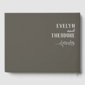 Elegante Neutrale Lijn Kunst Bloem Bruiloft Gastenboek (Achterkant)