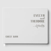 Elegante Neutrale Lijn Kunst Bloem Bruiloft Gastenboek (Voorkant)