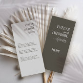 Elegante Neutrale Lijn Kunst Bloem Bruiloft Menu