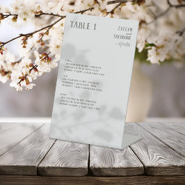 Elegante Neutrale Lijn Kunst Bloem Bruiloft Menu Reclamebord Met Voetstuk