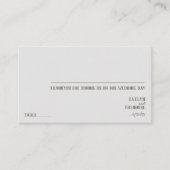 Elegante Neutrale Lijn Kunst Bloem Bruiloft Plaatskaartje (Voorkant)