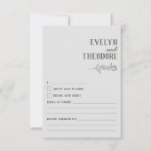 Elegante Neutrale Lijn Kunst Bloem Bruiloft RSVP Kaartje (Voorkant)