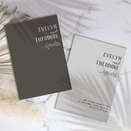 Elegante Neutrale Lijn Kunst Bloem Bruiloft Save The Date