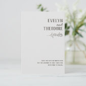 Elegante Neutrale Lijn Kunst Bloem Bruiloft Save The Date (Staand voorkant)