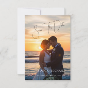 Elegante Neutrale Magnolia Bloemige Bruiloft Save The Date