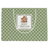 Elegante Neutrale Noordse Kerst Script Gift Zak Groot Cadeauzakje (Voorkant)