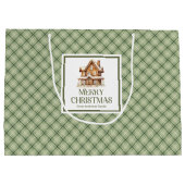 Elegante Neutrale Noordse Kerst Script Gift Zak Groot Cadeauzakje (Achterkant)