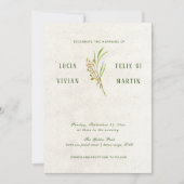 Elegante Neutrale oker Crème Groen Rustiek Kaart (Voorkant)