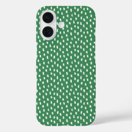 Elegante neutrale penseelstreken moderne bladgroen iPhone 16 hoesje