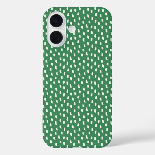 Elegante neutrale penseelstreken moderne bladgroen Case-Mate iPhone case (Achterkant)