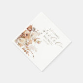 Elegante neutrale roze bloem bruidsdouche servet (Hoek)