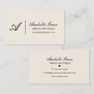 Elegante Neutrale Script Bruidszakelijke Kaart Visitekaartje