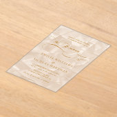 Elegante neutrale scriptuur bruiloft acryl uitnodigingen (Laagn)