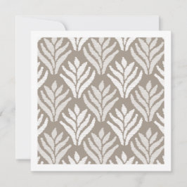 Elegante neutrale taupe minimalistische blad tak k notitiekaartje