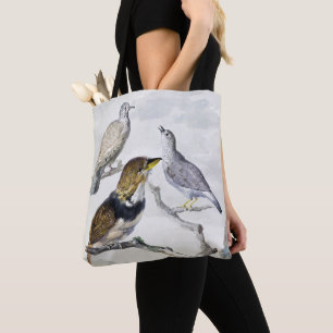 Elegante Neutrale Toon Vogels op Tak Kunst Tote Bag