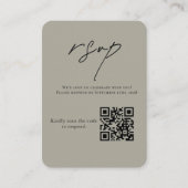 Elegante neutrale trouw-RSVP QR-code reactie  Informatiekaartje (Voorkant)
