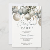 Elegante Neutrale Waterverf Baubles Kerstfeest Kaart (Voorkant)