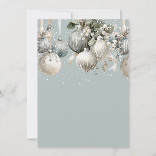 Elegante Neutrale Waterverf Baubles Kerstfeest Kaart (Achterkant)