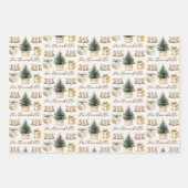 Elegante Neutrale Waterverf Kerstvakantie Print Inpakpapier Vel (Voorkant 3)